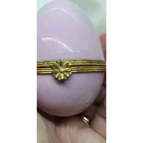 Vintage Limoges France Trinket Box Egg Solid Pink Undecorated Blank 1950 Malbec - Picture 5 of 11